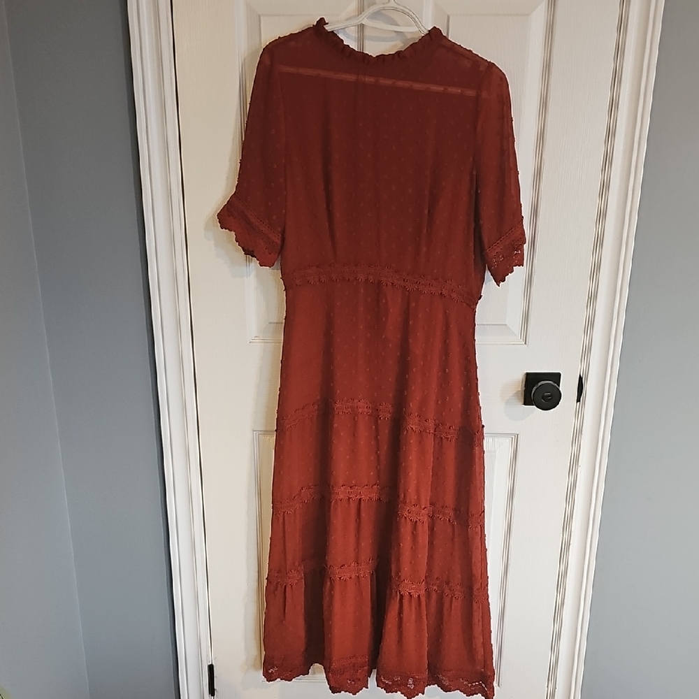 Lulu's Terracotta Midi Dress